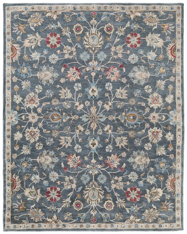 Rylan Transitional Oriental, Grey/Ivory/Red