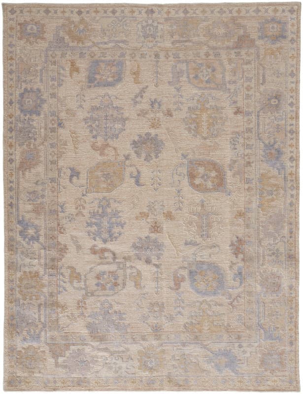 Wendover Transitional Floral & Botanical, Tan/Orange/Blue