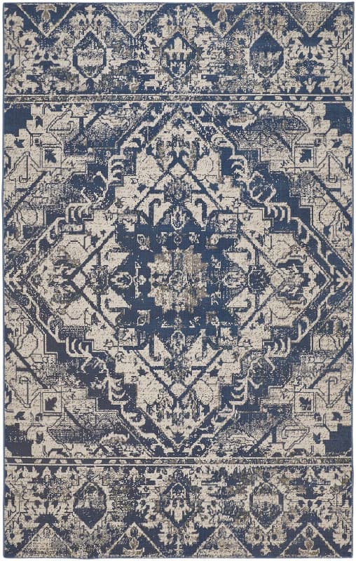 Foster Transitional Oriental, Blue/Ivory