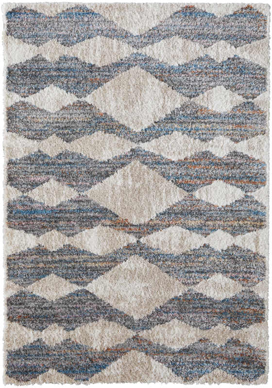 Mynka Transitional Diamond, Tan/Ivory/Blue