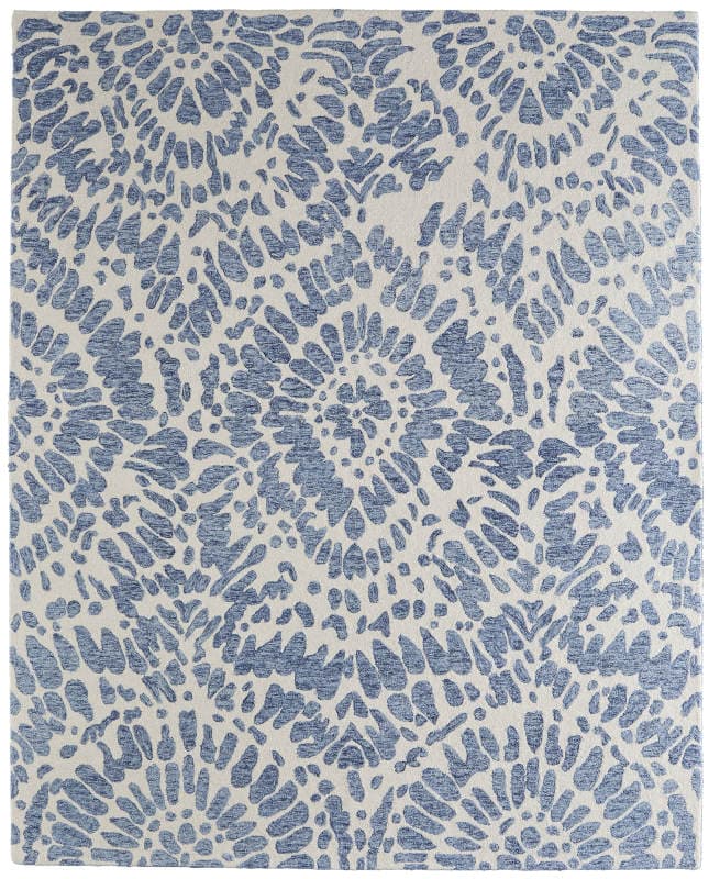 Wallace Modern Abstract, Blue/Ivory