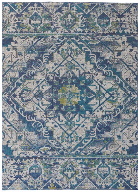 Foster Transitional Oriental, Blue/Green/Ivory
