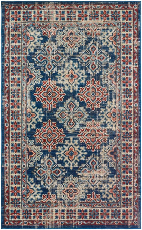 Nolan Transitional Oriental, Blue/Red/Ivory, Runner