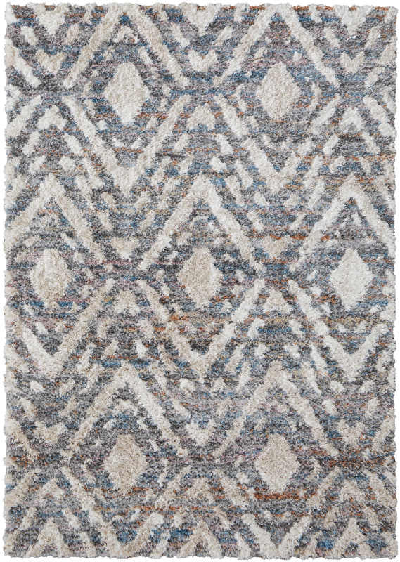 Mynka Transitional Diamond, Ivory/Grey/Taupe