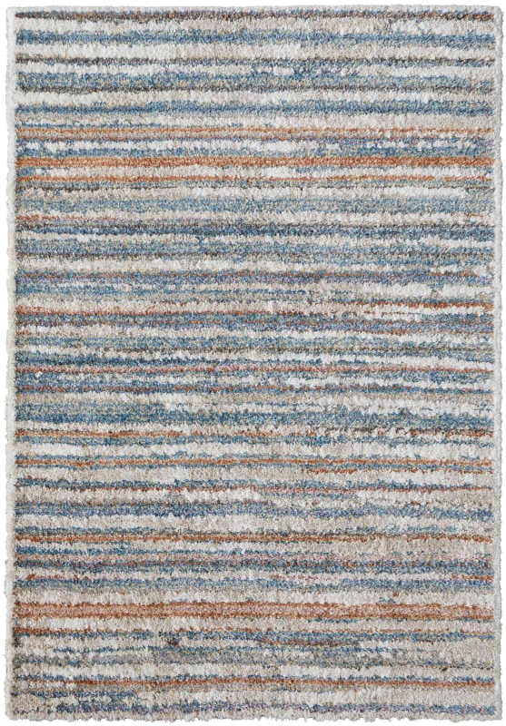 Mynka Transitional Stripes, Ivory/Blue/Orange