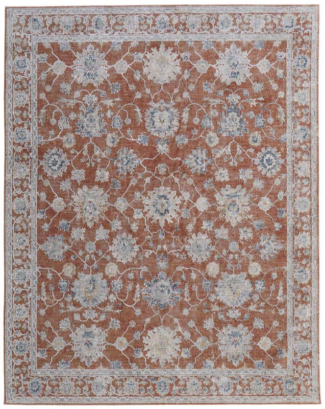 Pasha Transitional Floral & Botanical, Red/Ivory/Blue