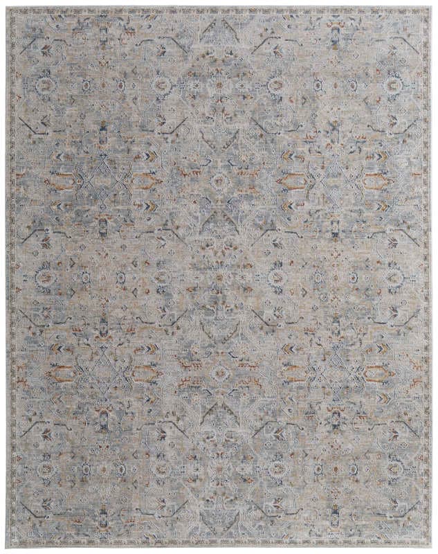 Pasha Transitional Distressed, Ivory/Blue/Tan