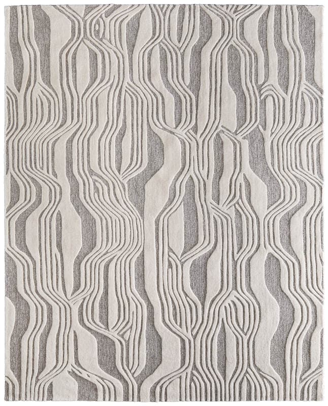 Kimball Transitional Abstract, Ivory/Grey