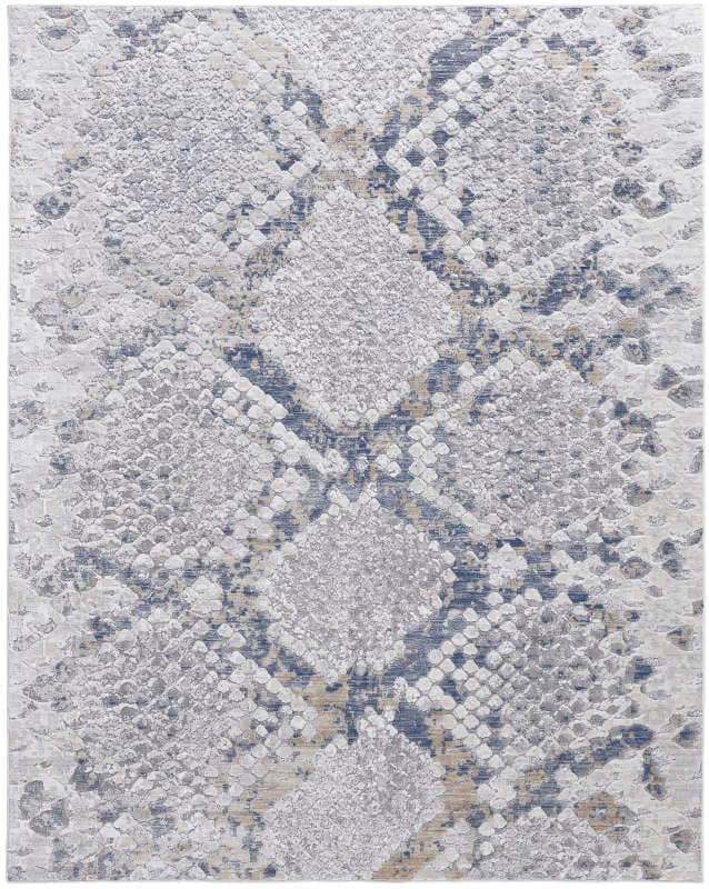 Laina Transitional Trellis & Lattice, Silver/Grey/Blue