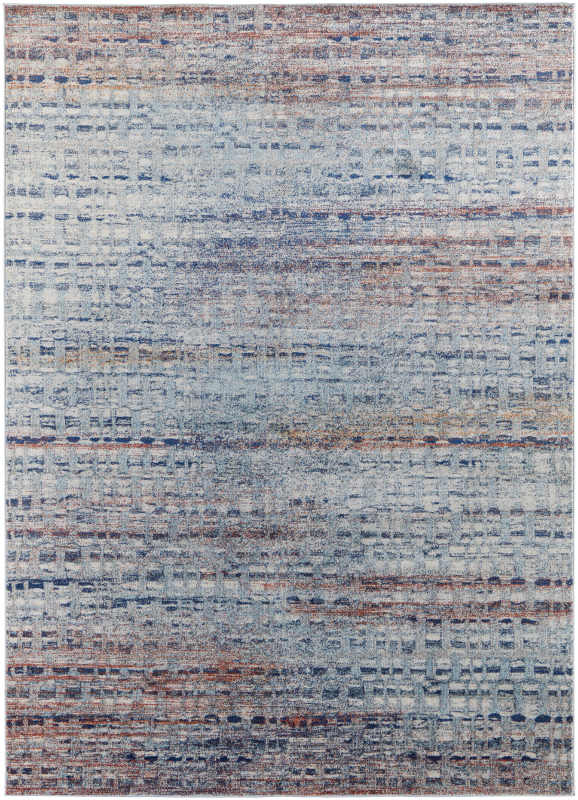 Edgemont Modern Abstract, Blue/Ivory/Orange