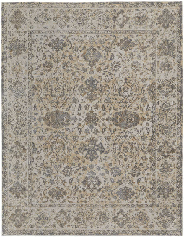 Celene Traditional Bordered, Ivory/Tan/Grey