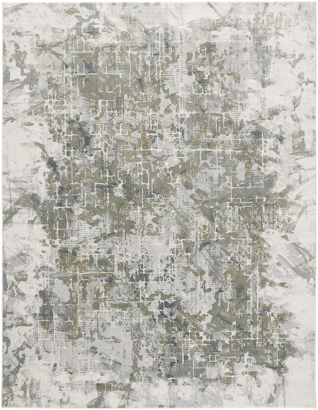 Atwell Transitional Abstract, Green/Grey/Ivory