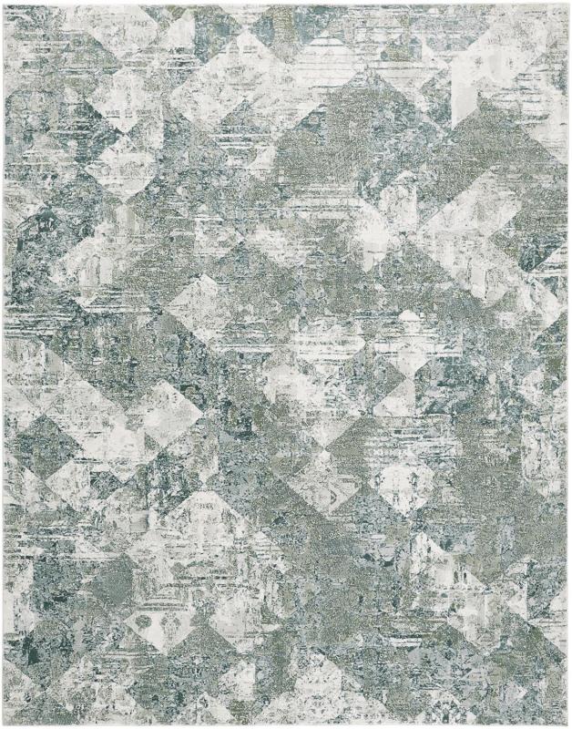 Atwell Transitional Abstract, Green/Ivory