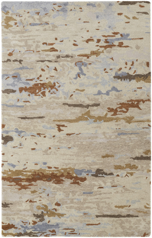 Everley Modern Abstract, Ivory/Blue/Brown