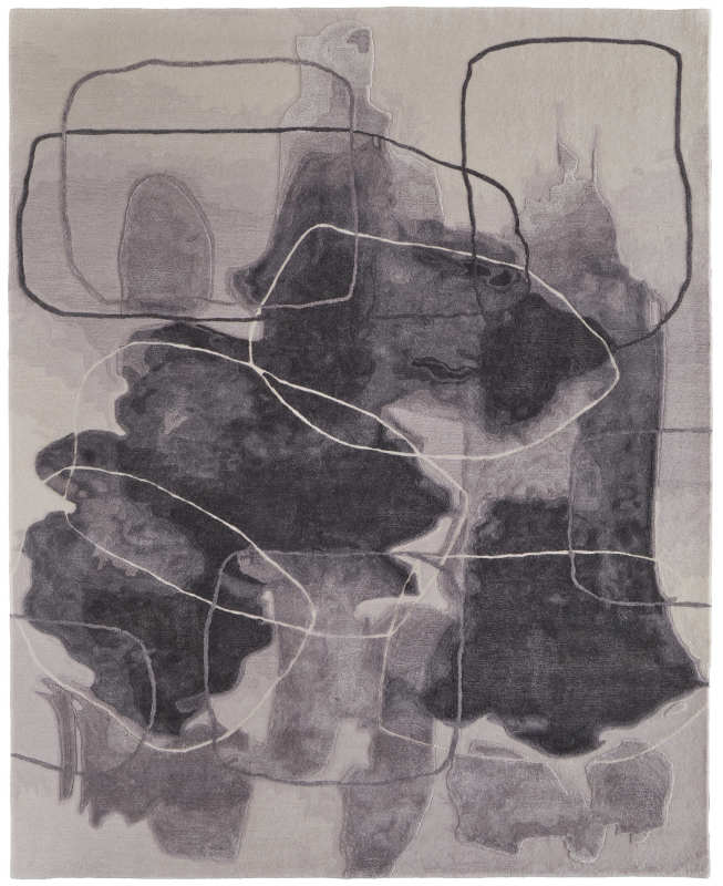 Anya Transitional Abstract, Ivory/Grey/Taupe