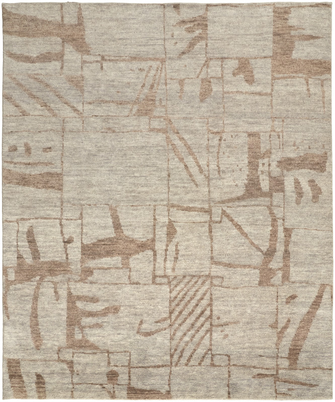 Sutton Transitional Abstract, Tan/Orange