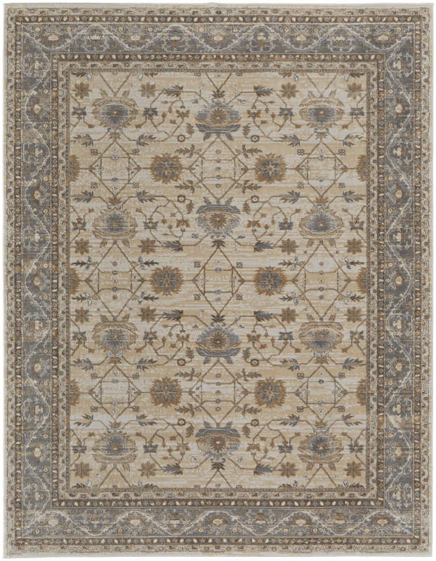Celene Traditional Bordered, Tan/Ivory/Grey