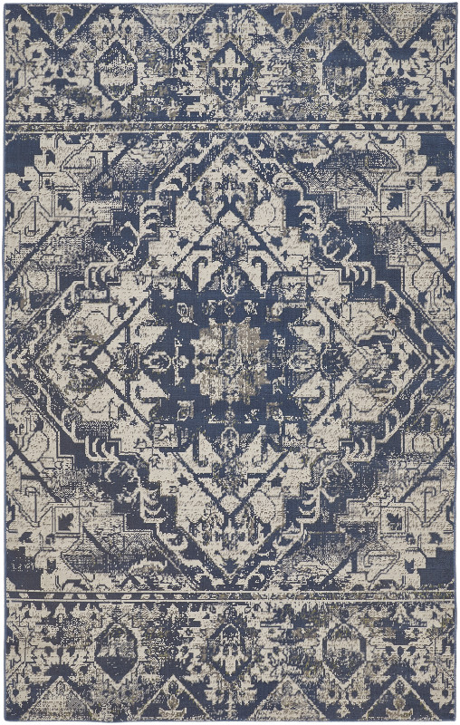 Foster Transitional Oriental, Blue/Ivory