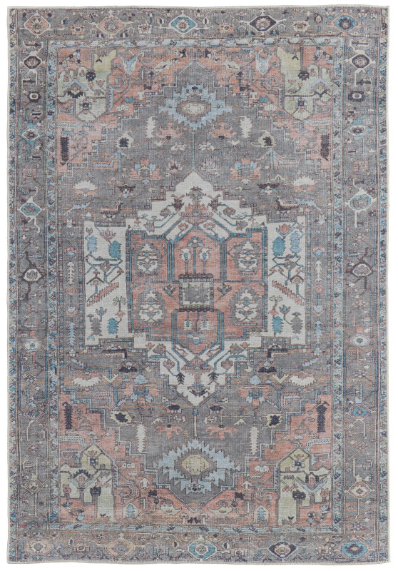 Percy Transitional Medallion, Taupe/Red/Brown Percy Transitional Medallion, Taupe/Red/Brown
