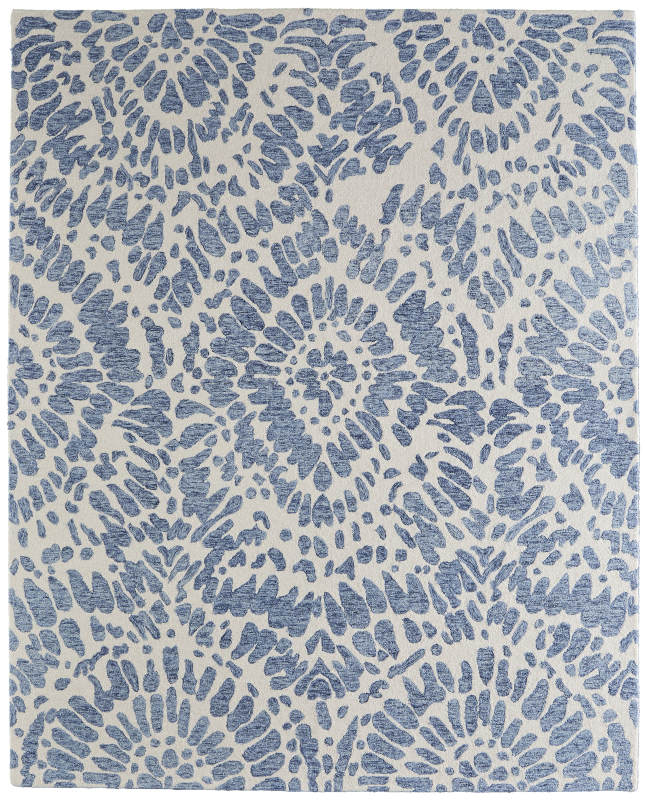 Wallace Modern Abstract, Blue/Ivory