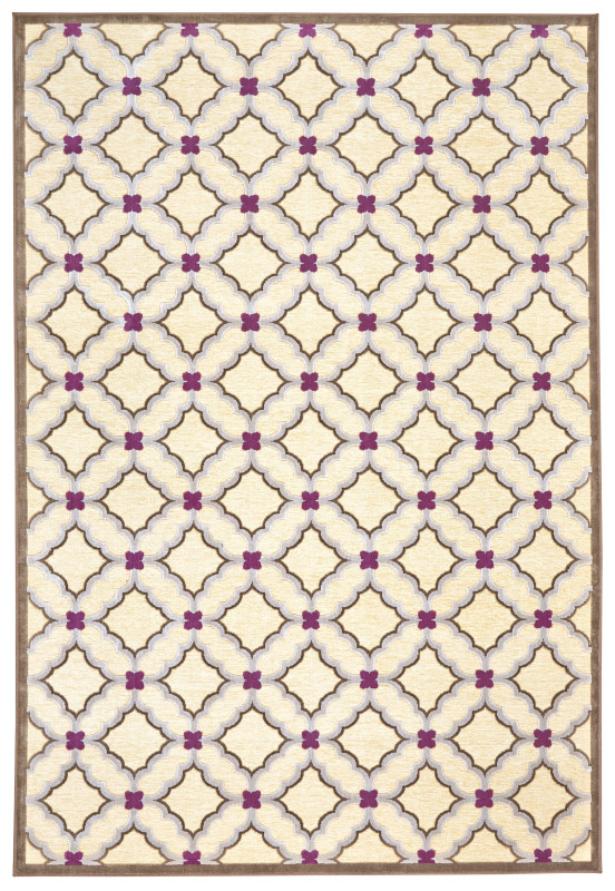 Saphir Rubus Modern Geometric, Tan/Brown/Purple