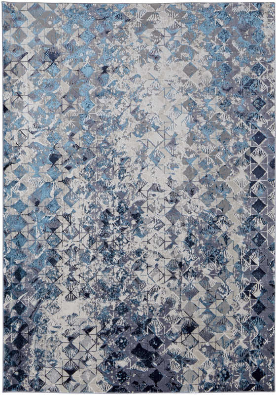 Indio Modern Diamond, Blue/Ivory/Grey