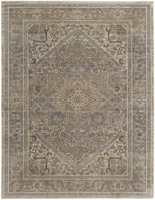 Celene Traditional Medallion, Tan/Brown/Ivory