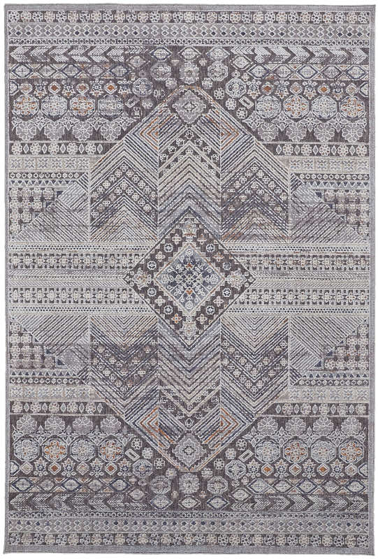 Francisco Transitional Medallion, Ivory/Grey
