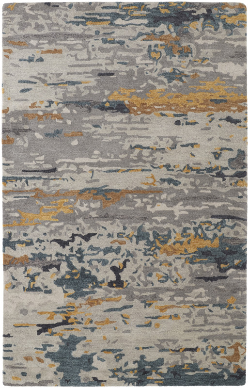 Everley Modern Abstract, Grey/Yellow/Blue
