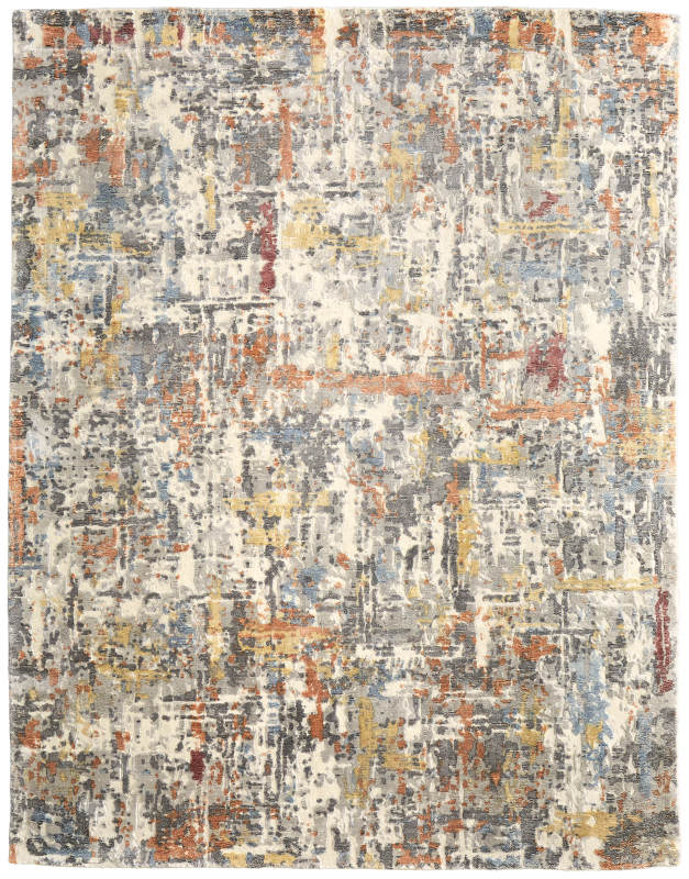 Braden Modern Abstract, Grey/Orange/Tan