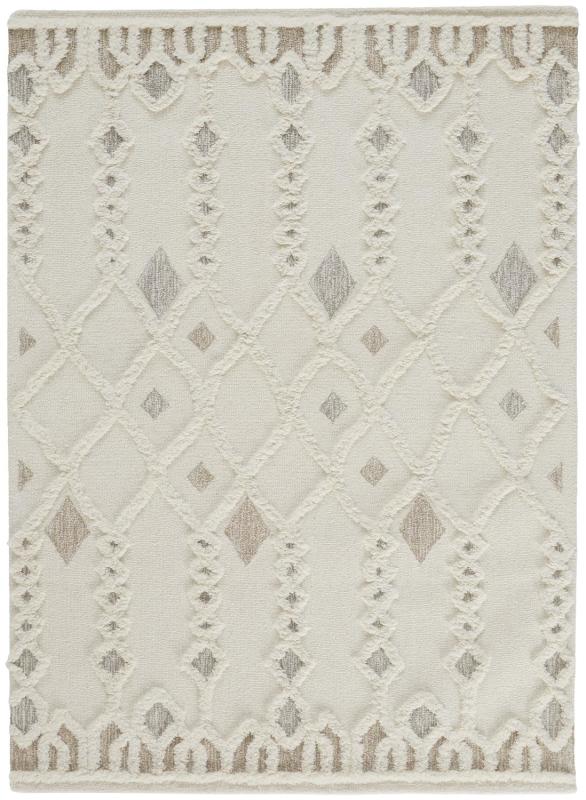 Anica Transitional Trellis & Lattice, Ivory/Tan/Silver Anica Transitional Trellis & Lattice, Ivory/Tan/Silver