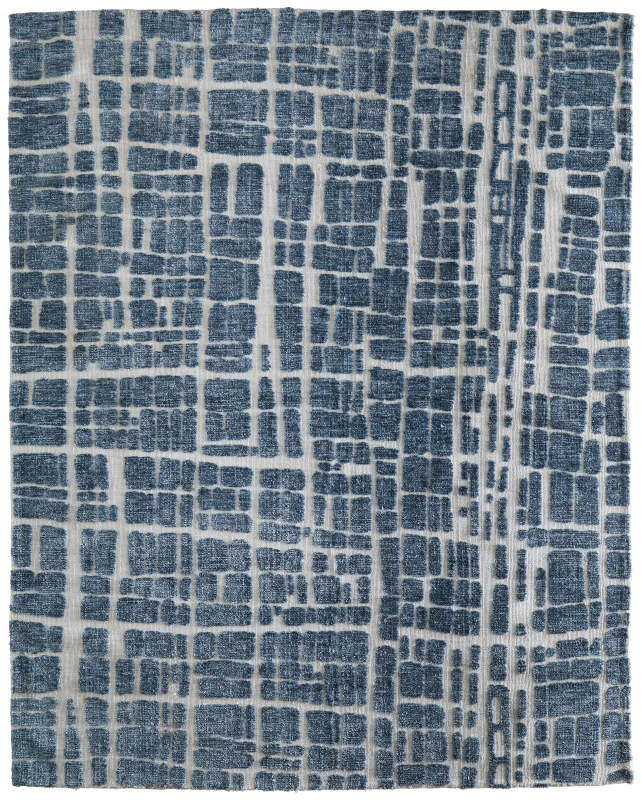 Colton Modern Abstract, Blue/Ivory