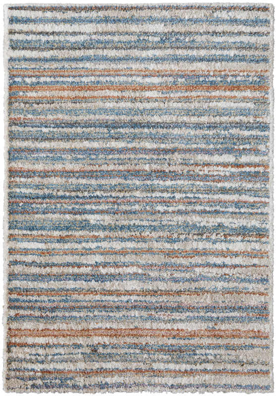 Mynka Transitional Stripes, Ivory/Blue/Orange Mynka Transitional Stripes, Ivory/Blue/Orange