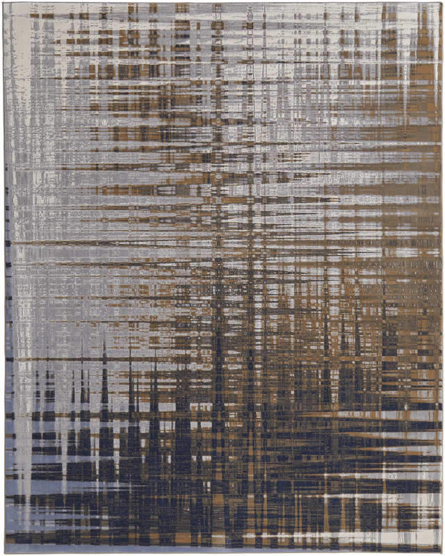 Clio Modern Abstract, Blue/Orange/Grey