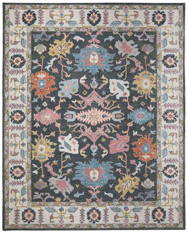 Springfield Traditional Floral & Botanical, Grey/Ivory/Blue Springfield Traditional Floral & Botanical, Grey/Ivory/Blue