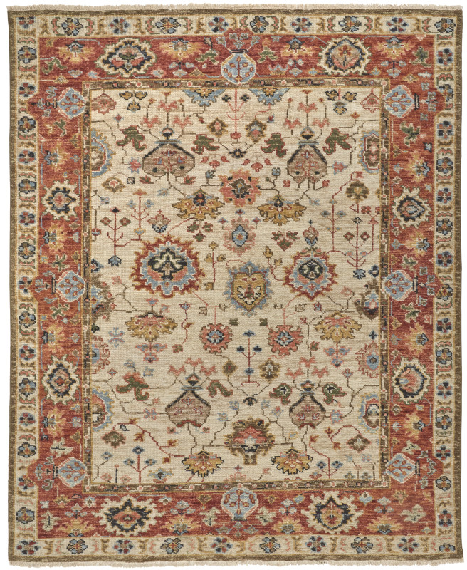 Carrington Traditional Oriental, Ivory/Red/Blue