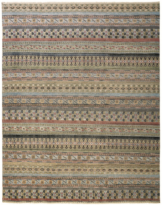 Payton Transitional Stripes, Tan/Orange/Blue