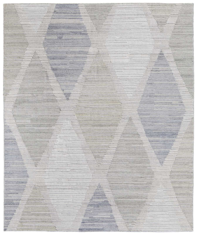 Elias Modern Diamond, Ivory/Blue/Brown
