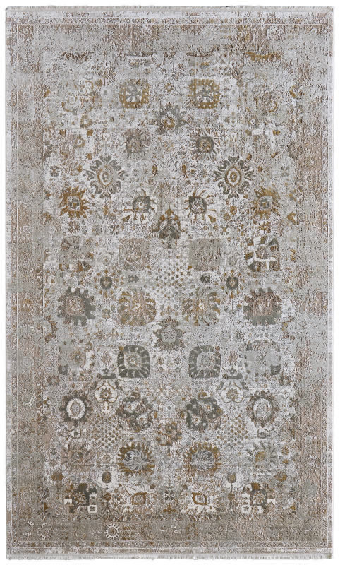 Cadiz Traditional Floral & Botanical, Ivory/Grey/Gold