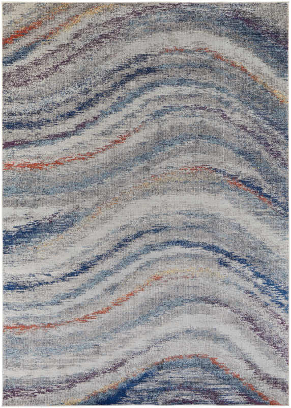 Edgemont Modern Abstract, Blue/Grey/Orange